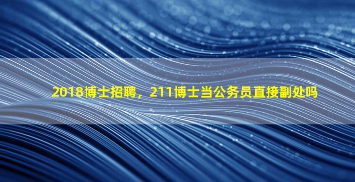 2018博士招聘，211博士当公务员直接副处吗