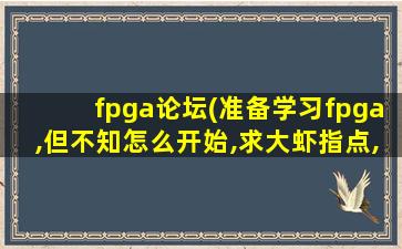 fpga论坛(准备学习fpga,但不知怎么开始,求大虾指点,希望详细点,多谢。)