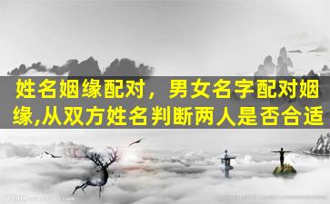 姓名姻缘配对，男女名字配对姻缘,从双方姓名判断两人是否合适