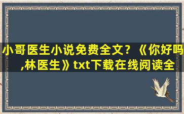 小哥医生小说免费全文？《你好吗,林医生》txt下载在线阅读全文,求百度网盘云资源