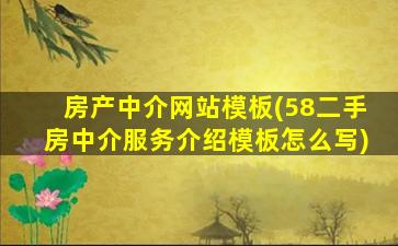 房产中介网站模板(58二手房中介服务介绍模板怎么写)