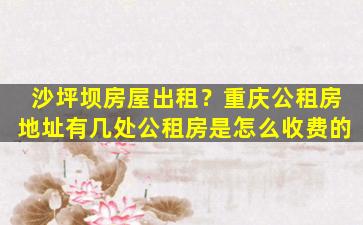 沙坪坝房屋出租？重庆公租房地址有几处公租房是怎么收费的