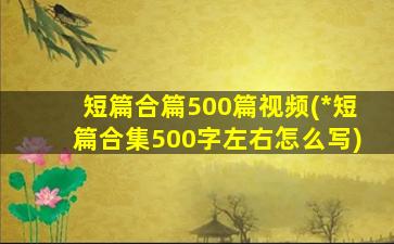 短篇合篇500篇视频(*短篇合集500字左右怎么写)
