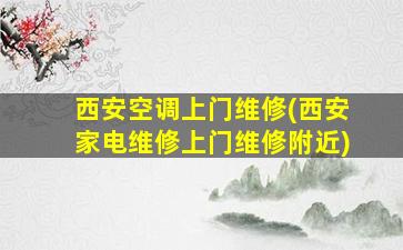 西安空调上门维修(西安家电维修上门维修附近)