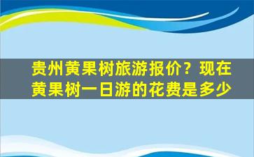 贵州黄果树旅游报价？现在黄果树一日游的花费是多少