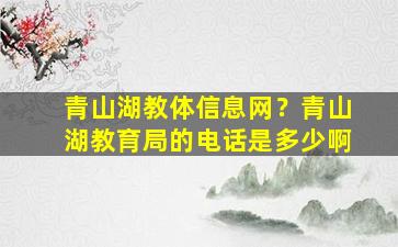 青山湖教体信息网？青山湖教育局的电话是多少啊