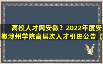 高校人才网安徽？2022年度安徽滁州学院高层次人才引进公告【55人】