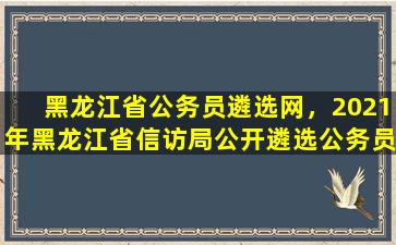黑龙江省公务员遴选网，2021年黑龙江省信访局公开遴选公务员公告